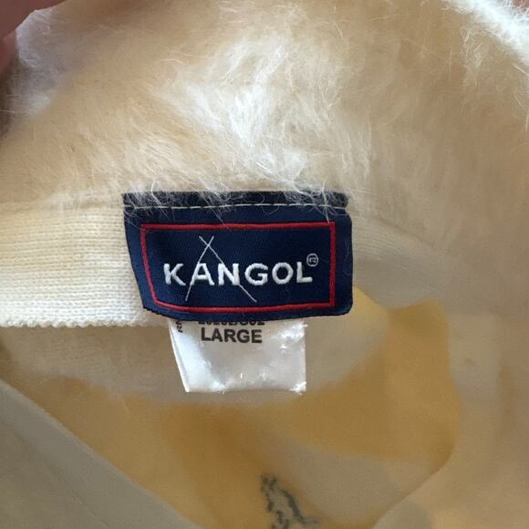 Kangol y2k white‎ fuzzy warm fitted angora bucket hat SIZE L main image 3